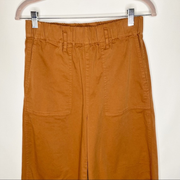 J Crew Pants Wide Leg Pull On Chino Orange Rust High Rise Full Length Size Small - Picture 3 of 15
